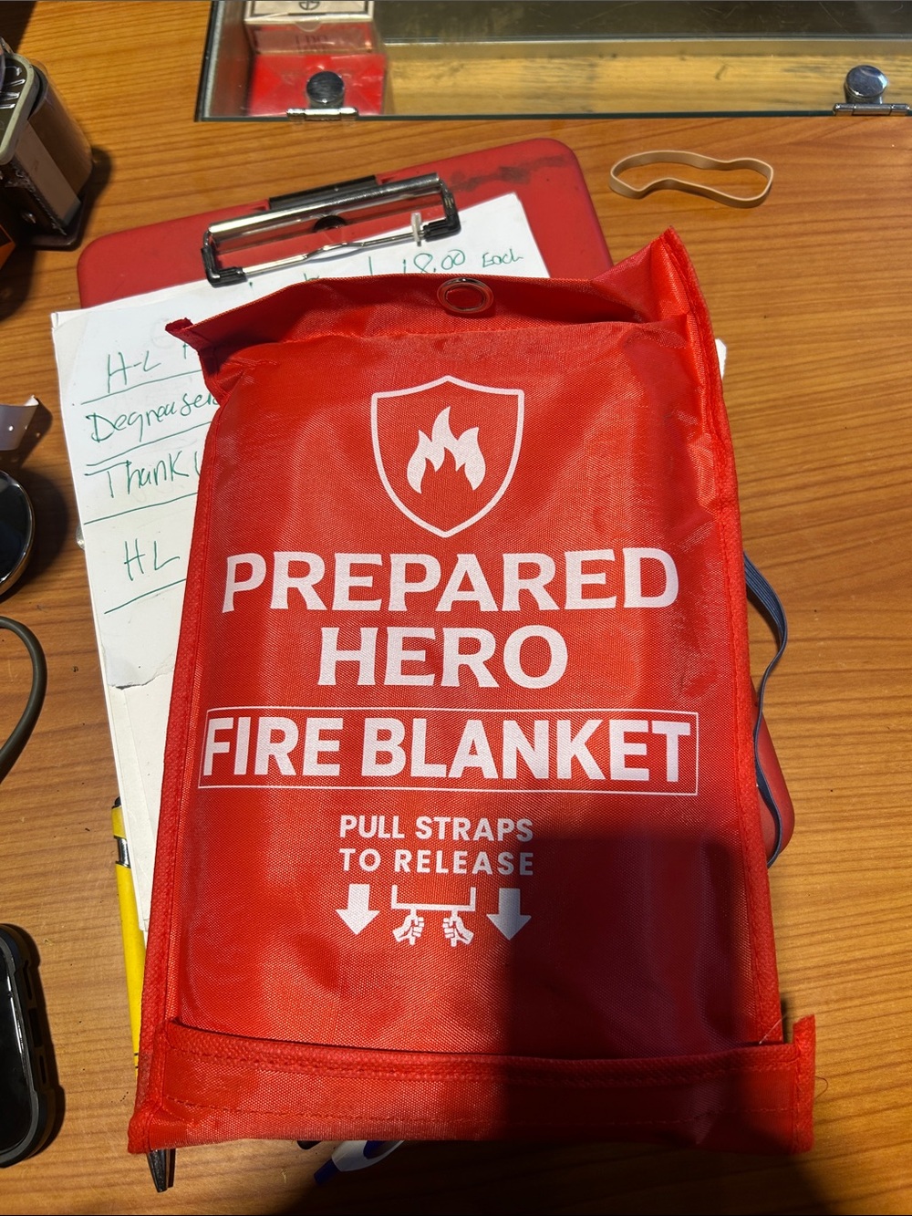 2-Pack Prepared Hero Fire Blanket - Red Safety Blanket